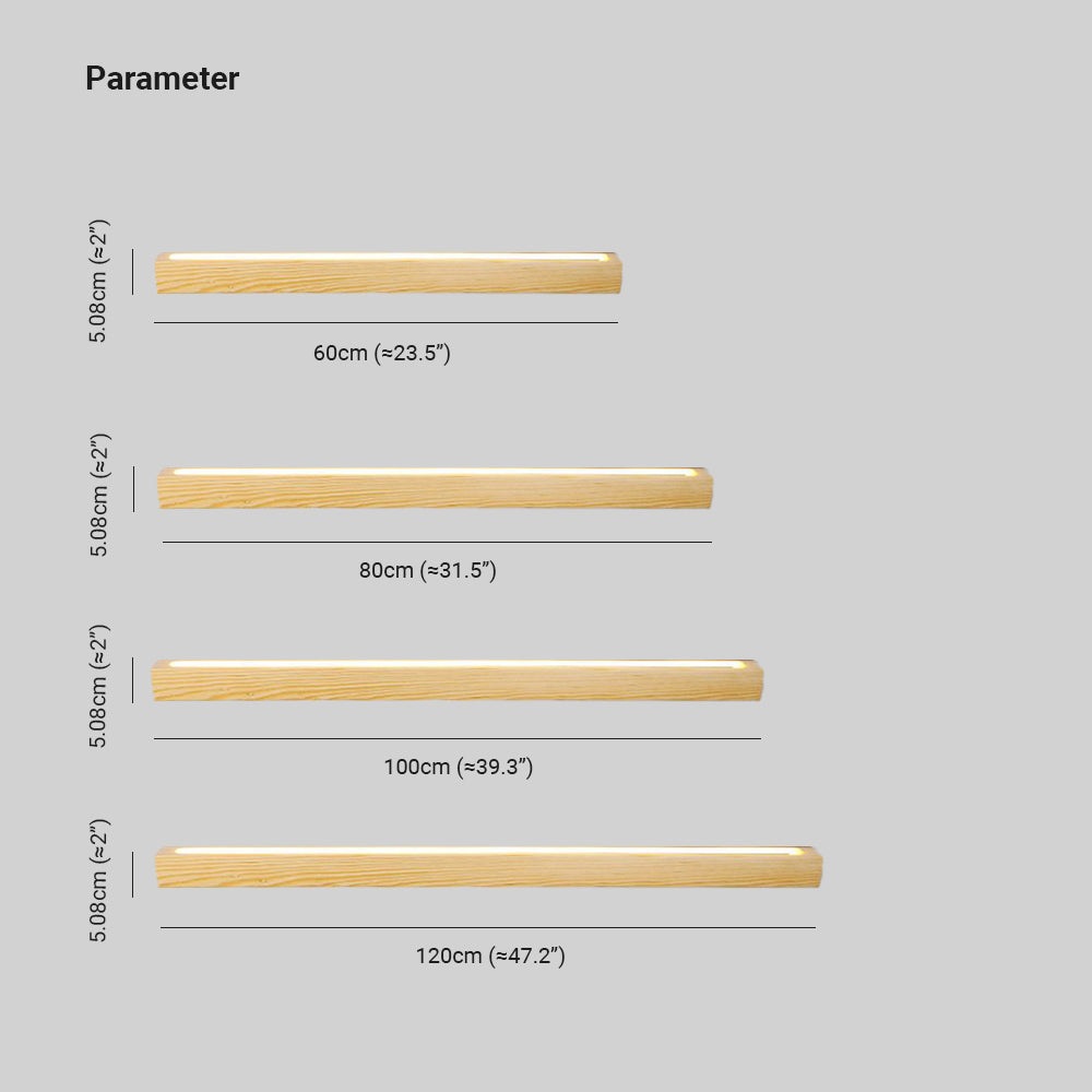 Ozawa Minimalista Lineal LED Madera Aplique de Pared, Marrón/Madera