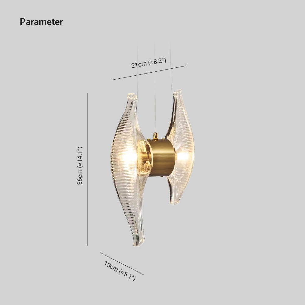 Kirsten Disño Moderna Vidrio/Metal Lámpara Colgante, Dorado