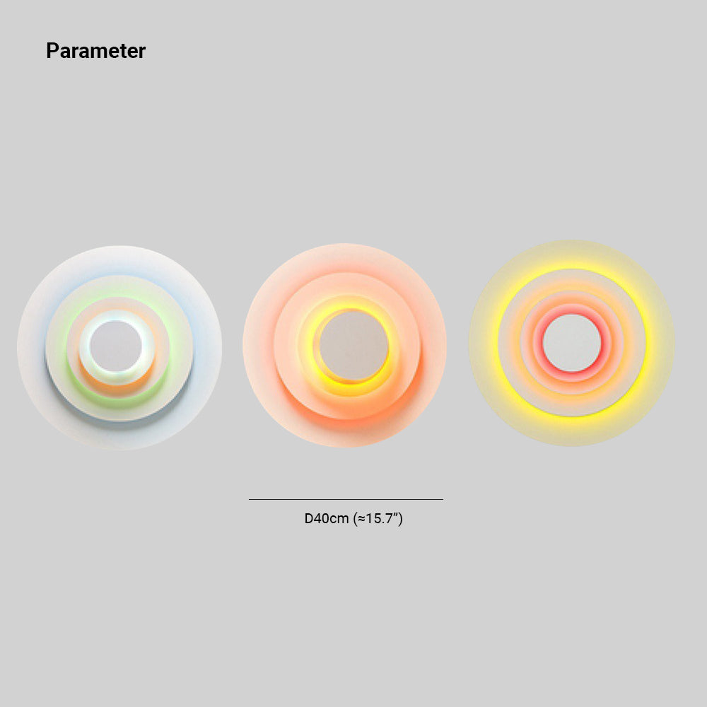 Morandi Decorativo Redondo Metal LED Aplique de Pared, Rosa/Azul/Amarillo